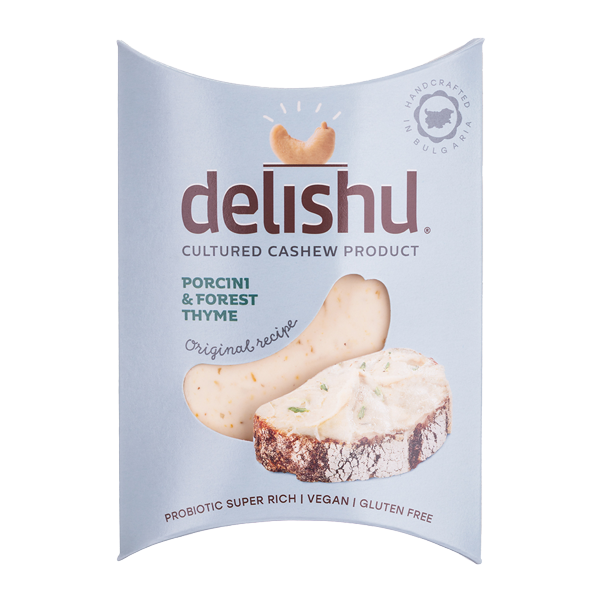 Delishu Organic Cashew Nut Cheese Porcini and Forest Thyme 100g